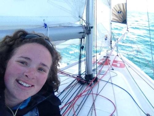 Katrina sailing her new boat, X Wing © Katrina Ham